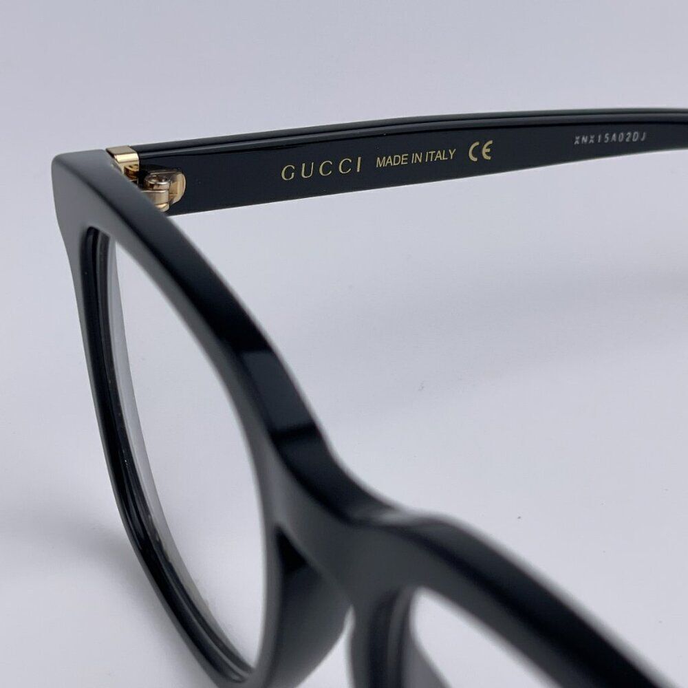 SALE! NEW GUCCI WEB GG0457O 005 Black Gold Square Women Eyeglasses - Picture 6 of 10